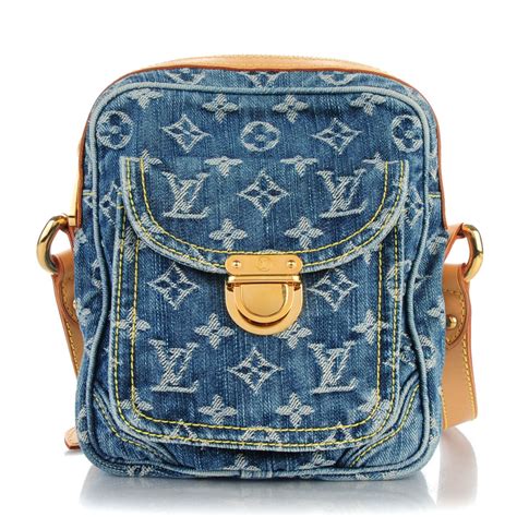 blue and white lv bag|louis vuitton blue denim bag.